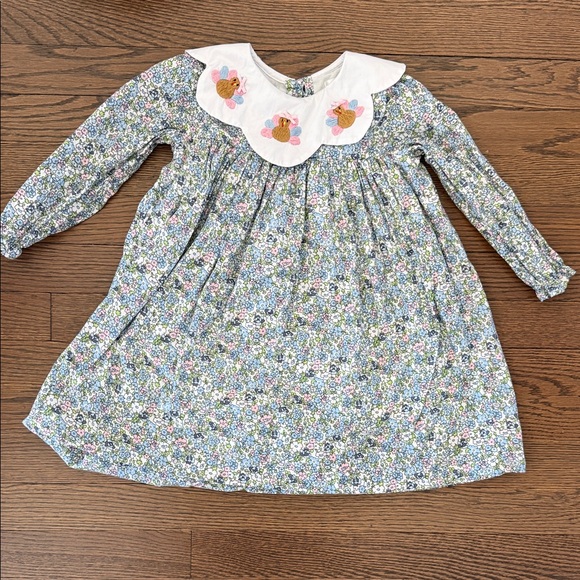 Cecil And Lou Other - Cecil and Lou Liberty Print Girls' Dress with Embroidered Turkeys 3T